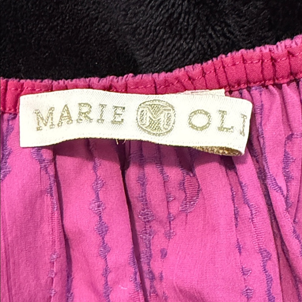 Marie Oliver Lydia Smocked Peplum Top - Fuchsia Sz Med - Picture 4 of 14